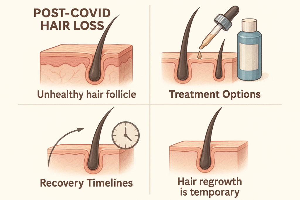 Main illustration for COVID-19 Hair Loss: Understanding Post-Viral Hair Loss & Recovery