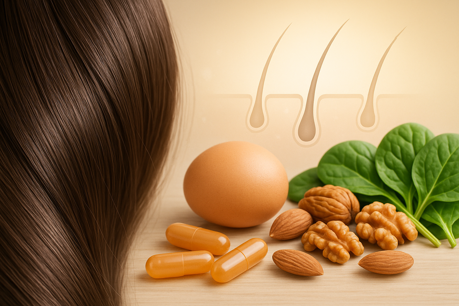 biotin for hair loss — woman examining hair checking hair for thinning