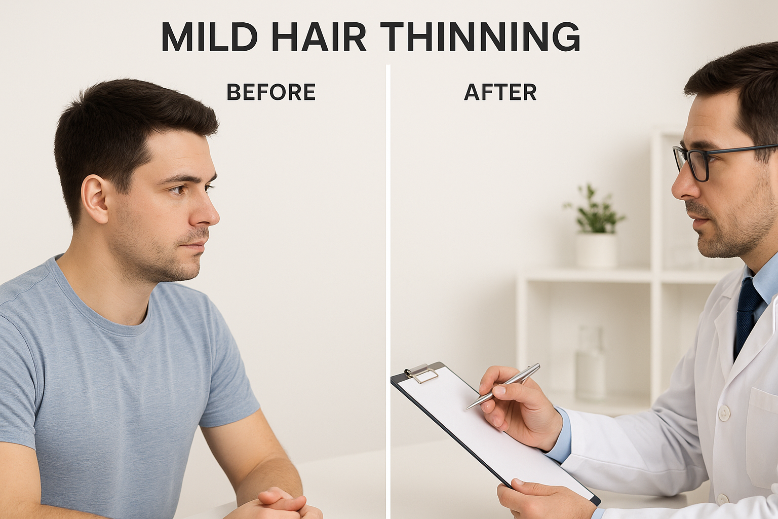 Comparison showing potential hair thinning as Mounjaro side effect