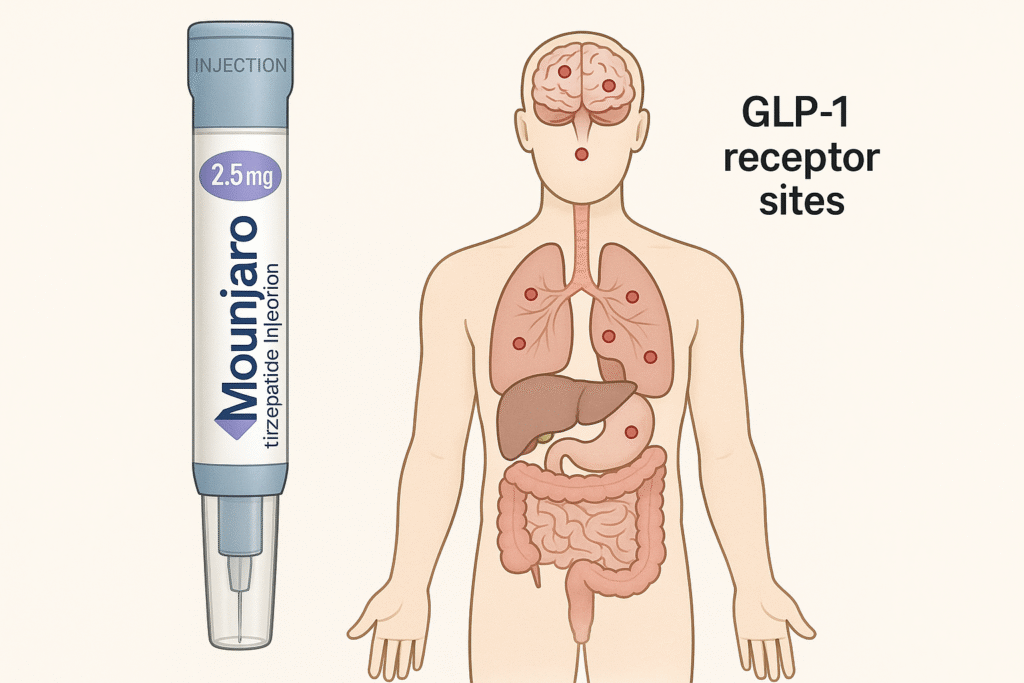 Mounjaro injection pen and GLP-1 receptor mechanism for diabetes treatment