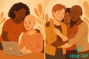 Main illustration for Building Hair Loss Support: UK Online Communities Empowering Women