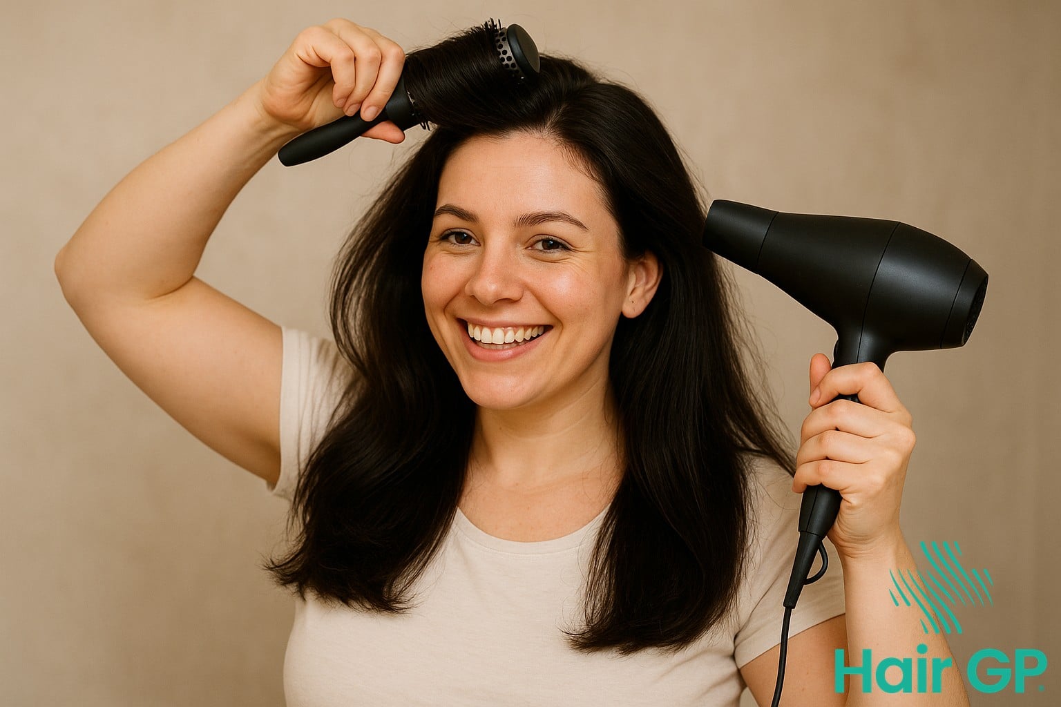 Complete postpartum hair recovery showing full healthy hair at 18 months