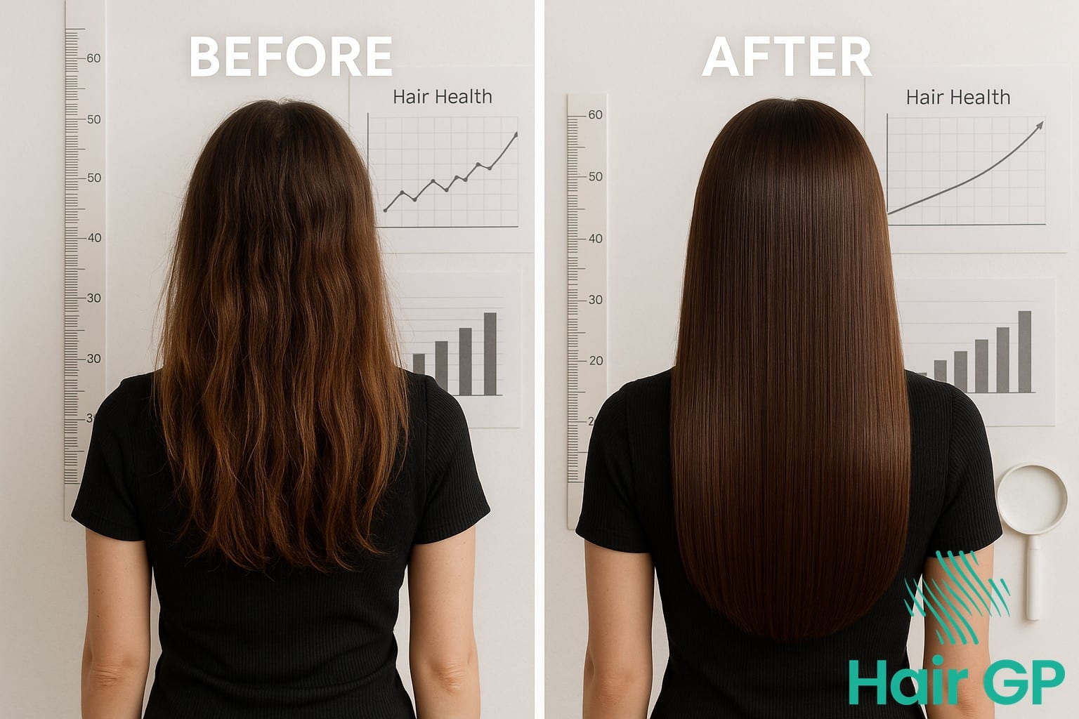 Monitoring hair health progress on plant-based diet with measurement and tracking tools