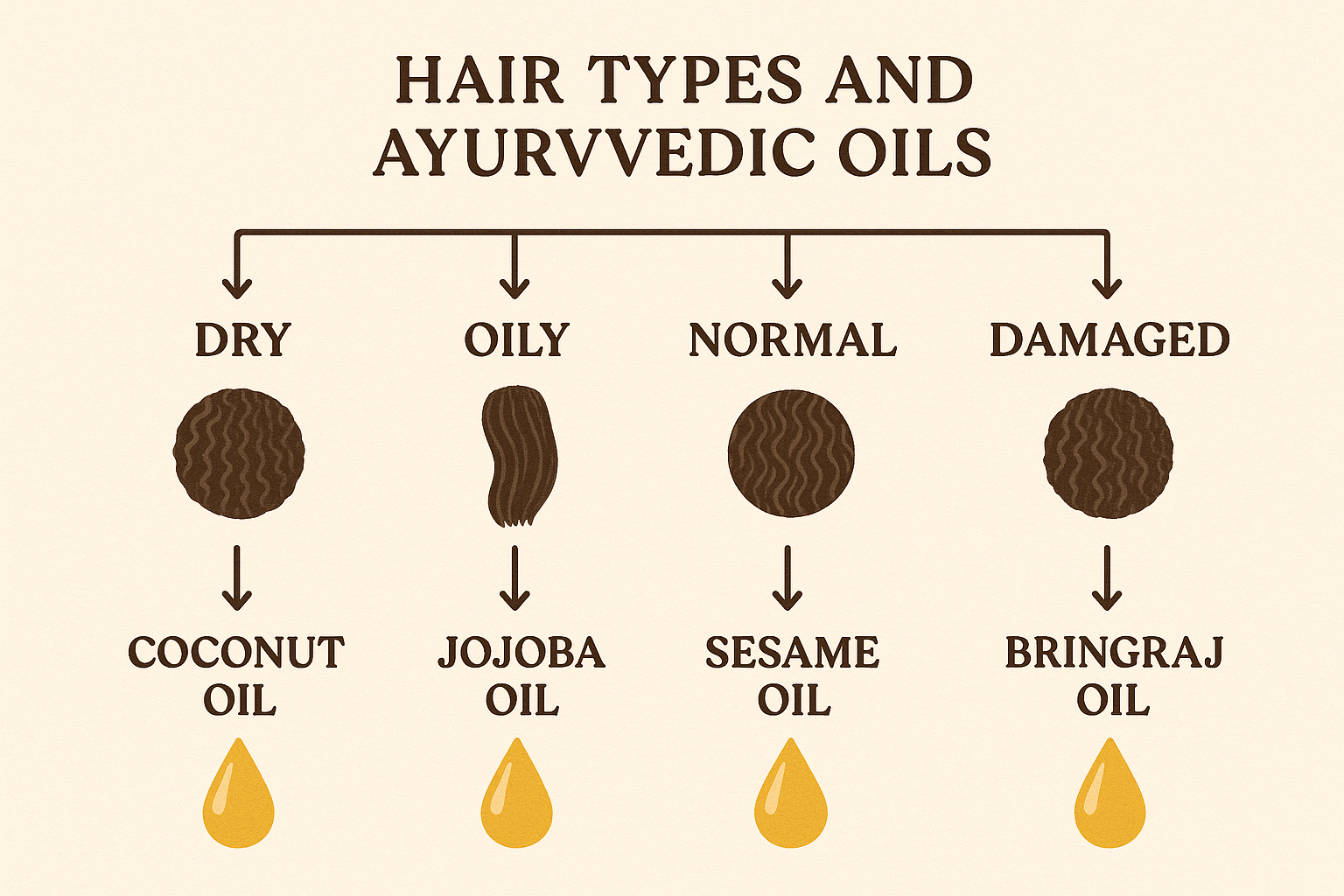 Hair type selection guide for choosing appropriate Ayurvedic oils