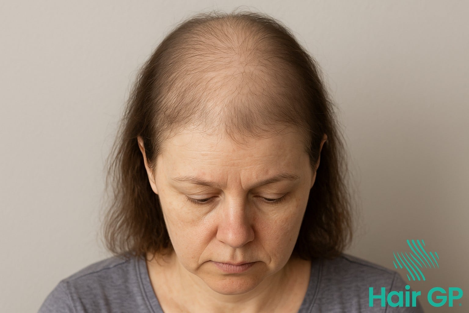 Examples of common hair changes during perimenopause including thinning and texture changes