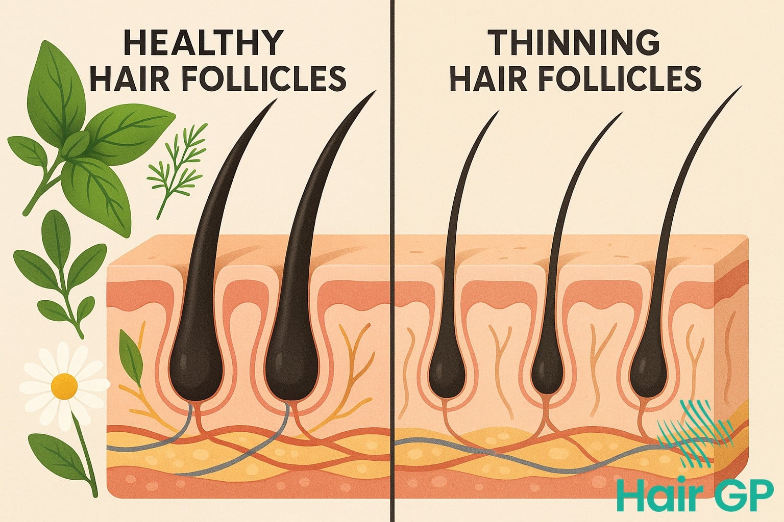 Types of hair loss affecting plant-based women including female pattern hair loss