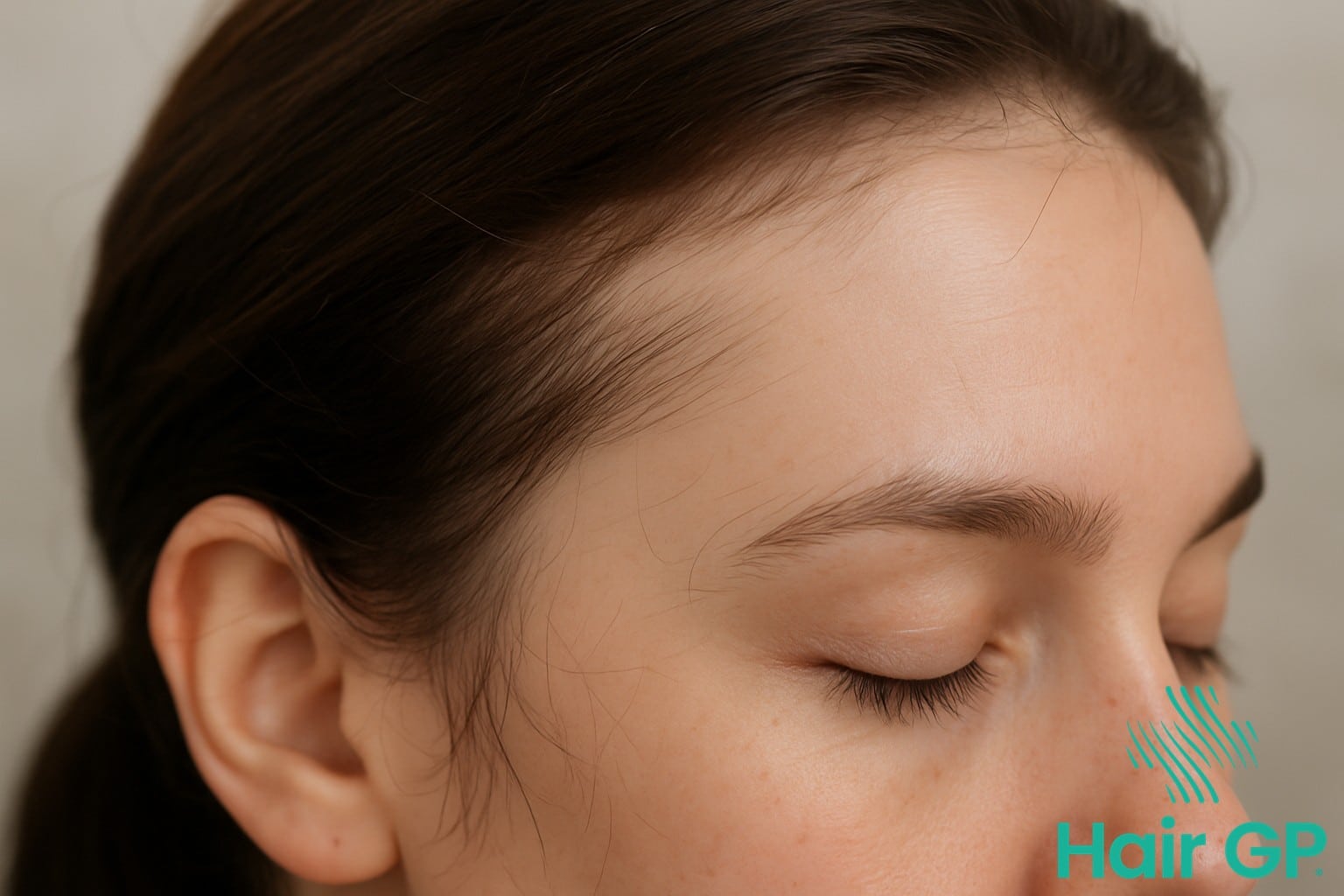 New hair growth and baby hairs visible at hairline months 7-9 postpartum