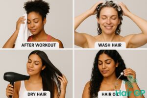 Main illustration for Should You Shampoo Hair After Every Workout?