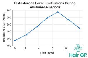 Testosterone level changes during celibacy and abstinence periods over time