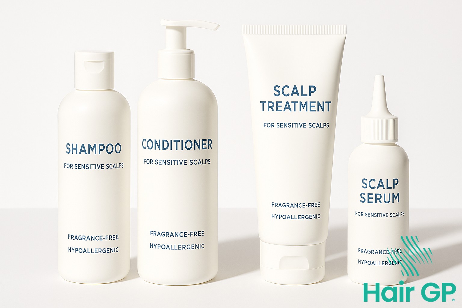 Collection of mild shampoos and conditioners for chemotherapy patients