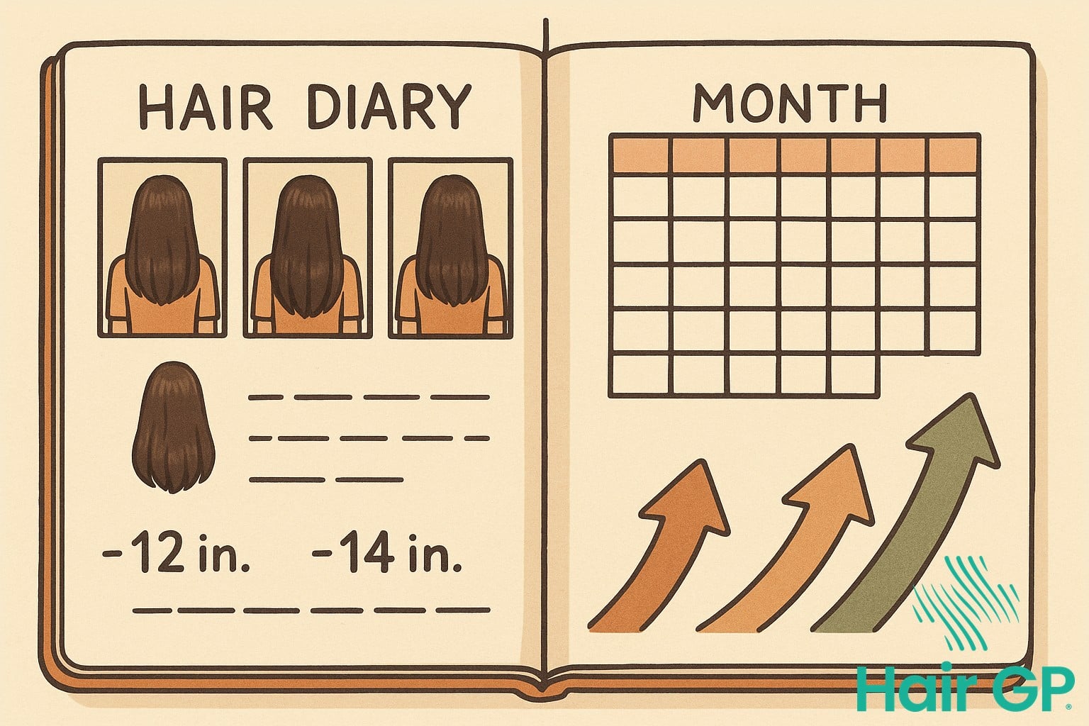 Hair loss progress tracking journal and documentation methods