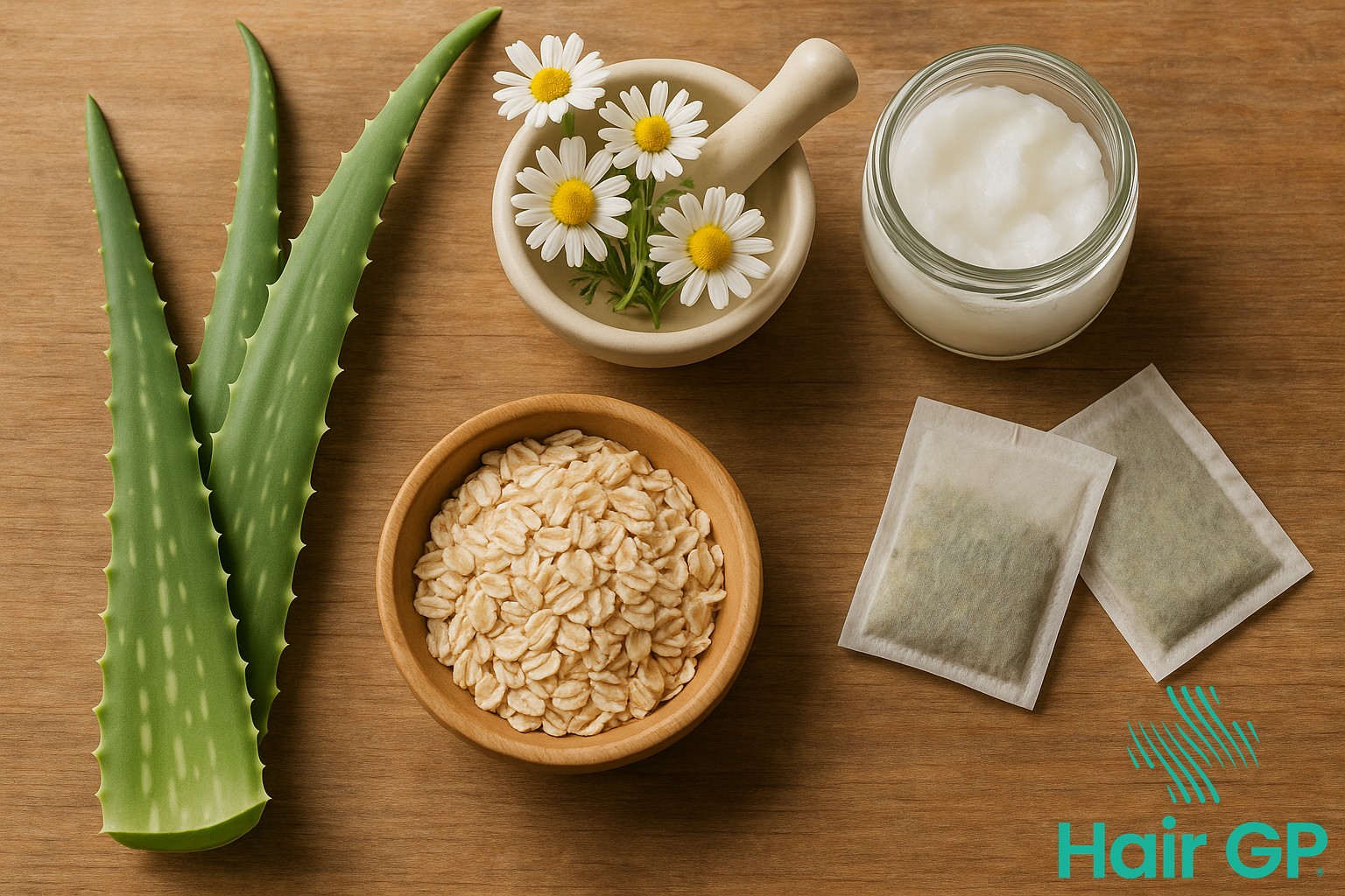 Natural ingredients for soothing scalp sensitivity after chemotherapy