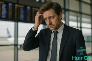 Main illustration for Hair Loss After Air Travel: Jet Lag Effects