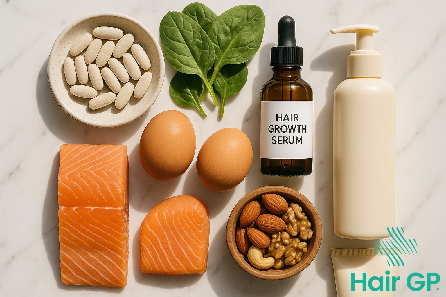 Nutritional supplements and foods to prevent hair loss while taking Ozempic