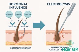 Main illustration for Combining Hormone Treatment With Electrolysis Results