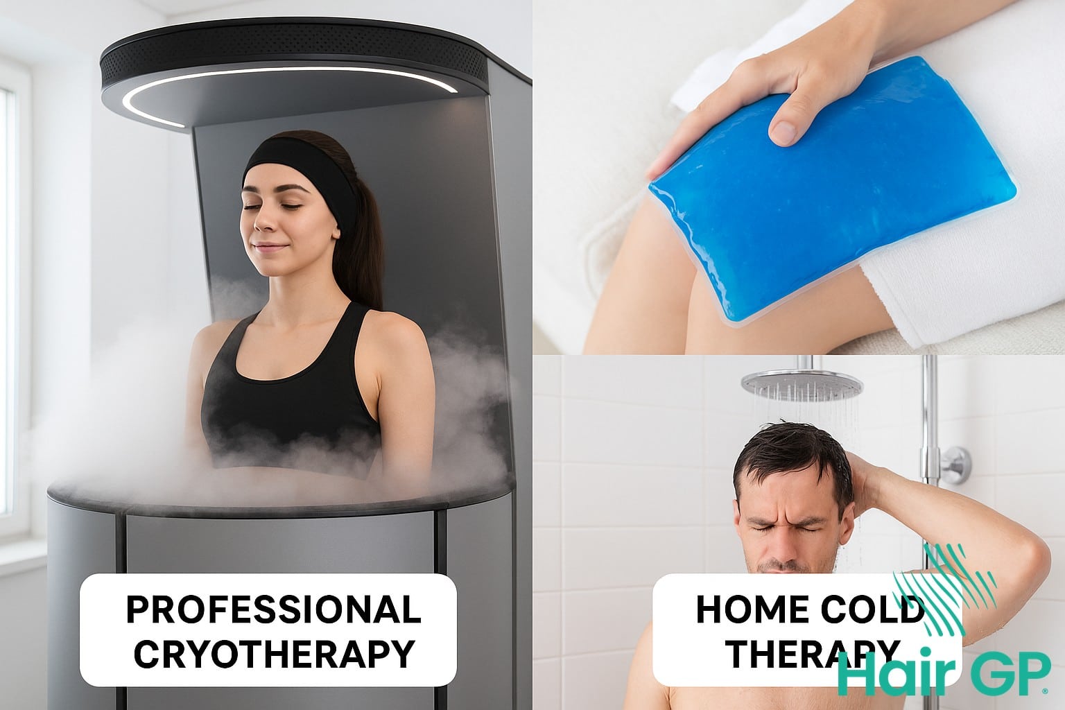 Comparison of professional cryotherapy treatment and home cold therapy methods for hair