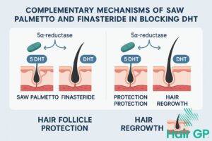 Main illustration for Can You Safely Use Saw Palmetto with Finasteride?